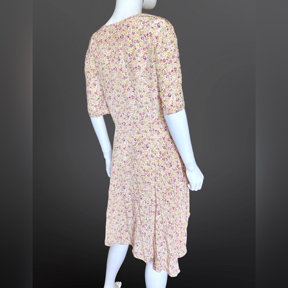 Vintage 90s designer Les Habitudes ditsy floral babydoll dress size large - Picture 7 of 11